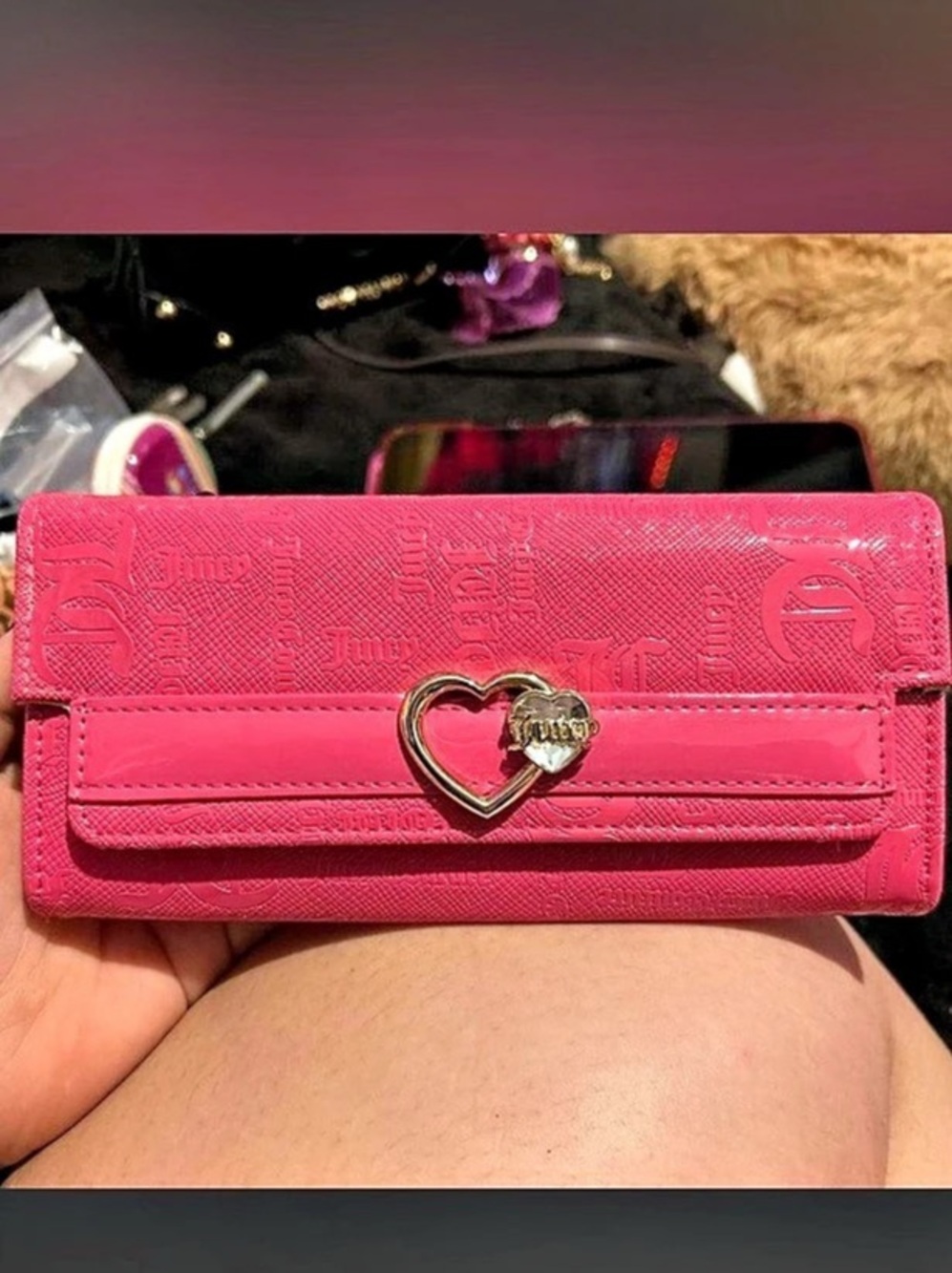 Juicy Couture Pink Heart Clasp Wallet